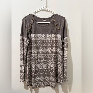 Maurices Patterned Long Sleeve Top